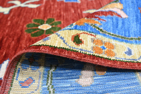 9 X 12 Ft Indoor Area Rug, Abstract Design Rug, Indian Hand Knotted Oushak Rug, Oriental Rug, Living Floor Rug Home Decor