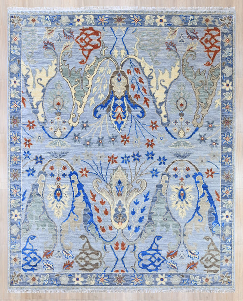 8 X 10 Feet Wool Area Rug, Hand Knot Oushak Rug, Indoor Floor Covering Rug, Contemporary Rug, Indian Handmade Carpet Home Decor