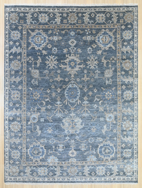 9 X 12 Ft Indoor Area Rug, Abstract Design Rug, Indian Hand Knotted Oushak Rug, Oriental Rug, Living Floor Rug Home Decor